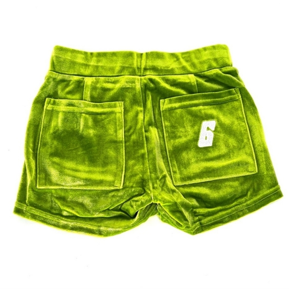 GSUWOO Apple Green Velour Shorts - Picture 6 of 11